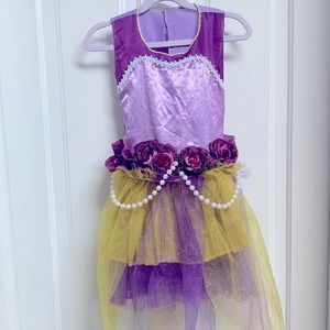 GARDEN FAIRY PURPLE AND GOLD GIRLS DRESS UP COSTUME WITH TULE TUTU SKIRT 3T